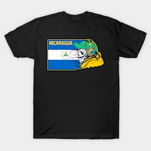 Cool Nicaragua Skull Flag, Nicaragua Flag, Nicaraguans T-Shirt